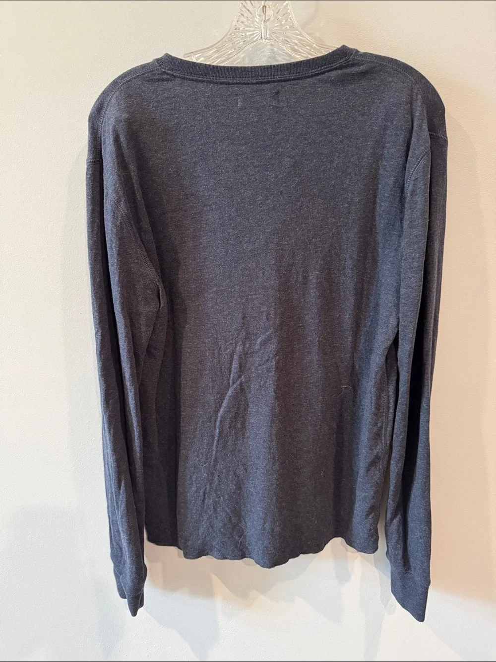 J.Crew Men's Vintage-wash 100% Cotton Henley, featured in a faded blue color